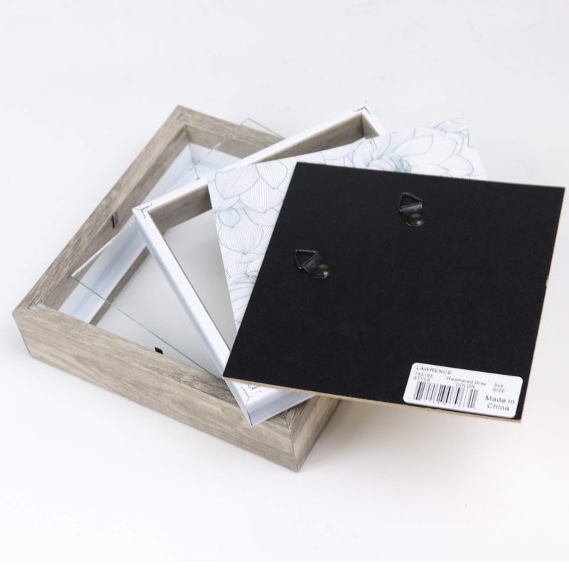 Lawrence Frames Shadow Box Frame, 5x5, Natural Gray - Image 4